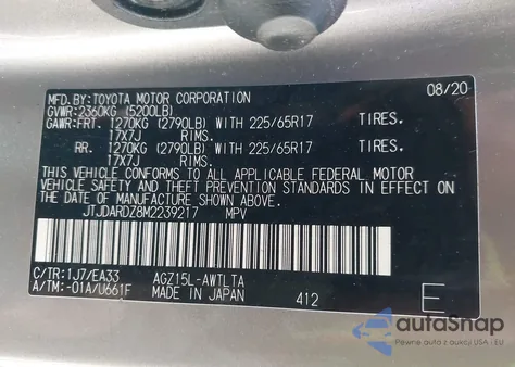 2021 Lexus Nx 300 from USA, damaged, VIN JTJDARDZ8M2239217